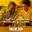 12 de outubro- Feriado Nacional – CDL ACISB – Santa Bárbara MG