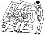 Flight Attendant Colouring Page - Coloring Home