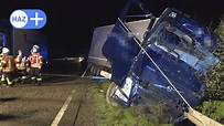 Löningen: Schwerer Unfall mit vier Lastwagen auf der B213