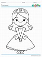 Dibujos de Princesas para Colorear. Imprimir PDF Gratis.