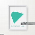 Ilustración de Mapa De La Reina Maud Land En Un Marco Sobre Fondo ...