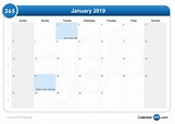 January 2019 Calendar With Holidays - bmp-u