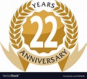 22 years ribbon anniversary Royalty Free Vector Image