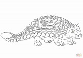 Dibujo de Dinosaurio Anquilosaurio con Caparazón para colorear ...