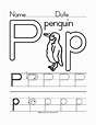 LETTER P WORKSHEETS FOR KIDS - Preschool and Kindergarten