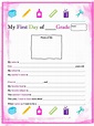 My First Day of School Printable - Printables for Girls - Keepsake for ...