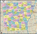 Detailed Map of Arkansas Cities, Counties and Roads - Ezilon Maps