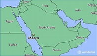 La meca mapa de ubicación - la Meca en el mapa (Arabia Saudita)