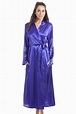 Womens Purple Luxury Satin Dressing Gown