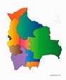 Mapa de Bolivia, departamentos y provincias para colorear [PDF]