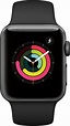 Best Buy: GSRF Apple Watch Series 3 (GPS) 38mm Aluminum Case with Black ...