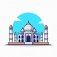 Premium Vector | Taj mahal cartoon icon illustration. famous building ...