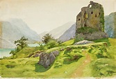 Albert Nikolayevitch Benois. 1852-1936 Mountain Landscape with Ruin ...