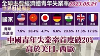 中國青年失業率首度破20% 高於美日.西歐 TVBS文茜的世界財經周報 20230521 - YouTube