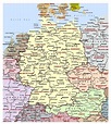 Mapa político detallado de Alemania con las divisiones administrativas ...