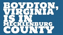 What county is Boydton, Virginia in? - YouTube
