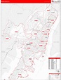 Hudson County, NJ Zip Code Wall Map Red Line Style by MarketMAPS