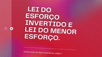 Lei DO ESFORÇO INVERTIDO E LEI DO MENOR ESFORÇO ! - YouTube