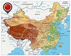 China Physische Karte der Erleichterung - OrangeSmile.com