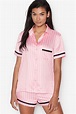 Buy Victoria's Secret Pink White Stripe Satin Short Pyjamas from the ...