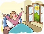 mañana despertando niño bostezando vector de dibujos animados 18807790 ...