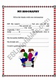 My Biography - ESL worksheet by chuyboy