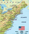 Map of East Coast USA (Region in United States) | Welt-Atlas.de