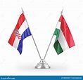 Hungary And Croatia Table Flags Isolated On White 3D Rendering Stock ...