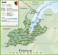 Canton of Geneva map with cities and towns - Ontheworldmap.com