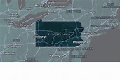 Pennsylvania (PA) Map | State, Outline, County, Cities, Towns