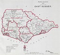 East Sussex Parliamentary County. BOUNDARY COMMISSION. Close 1917 old map