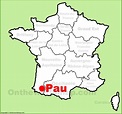 Pau location on the France map - Ontheworldmap.com