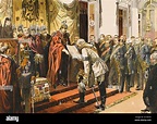WILHELM II. (1859-1941) eröffnet 1871 den Reichstag mit Bismarck in der ...