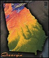 Topographic Georgia State Map | Vibrant Physical Landscape