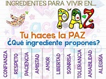 Dia de Paz 2017 Cartel editable Ingredientes por la Paz tutorías decora ...