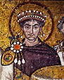 Byzantine Emperor Justinian I clad in Tyrian purple, contemporary 6th ...