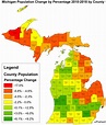 Michigan Population Change From 2010 -2018 by County by Percentage Change : r/Michigan