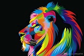 Colorful Lion Painting at PaintingValley.com | Explore collection of ...