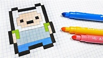 Handmade Pixel Art - How To Draw a Finn #pixelart - YouTube