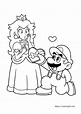 Princess Peach And Mario Coloring Pages