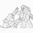 Battle of Godzilla Vs Kong Coloring Pages - XColorings.com