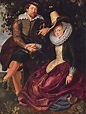 世界のタグ名画 - Self portrait with Isabella Brandt, his first wife, in the ...