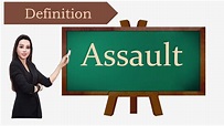 Legal term, definition, assault - YouTube