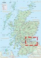 Edinburgh map - Edinburgh on the detailed map of Scotland, England and ...