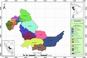 Mapa político distrital de la región de Ucayali. | Download Scientific ...