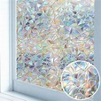 17.7"x200"Rainbow Window Film Glue-free Static Decoration Privacy ...