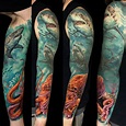 Finished my Pacific Ocean sleeve by Audie at High Class Tattoo - Fresno ...