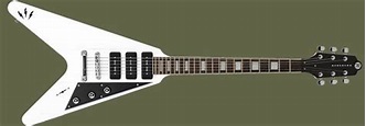 New Ron Asheton Signature Model - Ice White Flying V Guitar | Flying v ...