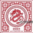 Ilustración de Feliz Año Nuevo Chino 2024 Signo Del Zodiaco Año Del ...