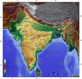 Geographical map of India: topography and physical features of India